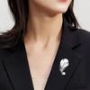 Niche Design Sense Luxury Diamond Feather Brooch High-End Anti-Light Pearl Corsage Women'S Jacket Suit Pin