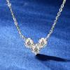 Lnngy 4mm 0,3 Karat Moissanit Halskette Colliers Plata 925 Sterlingsilber Drei Stein Anhänger Halsketten Für Valentinstag Schmuck