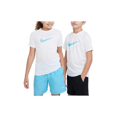 Dri-FIT Logo Print Crew Neck Short Sleeve T-Shirt Kids Tops White DX5411-100