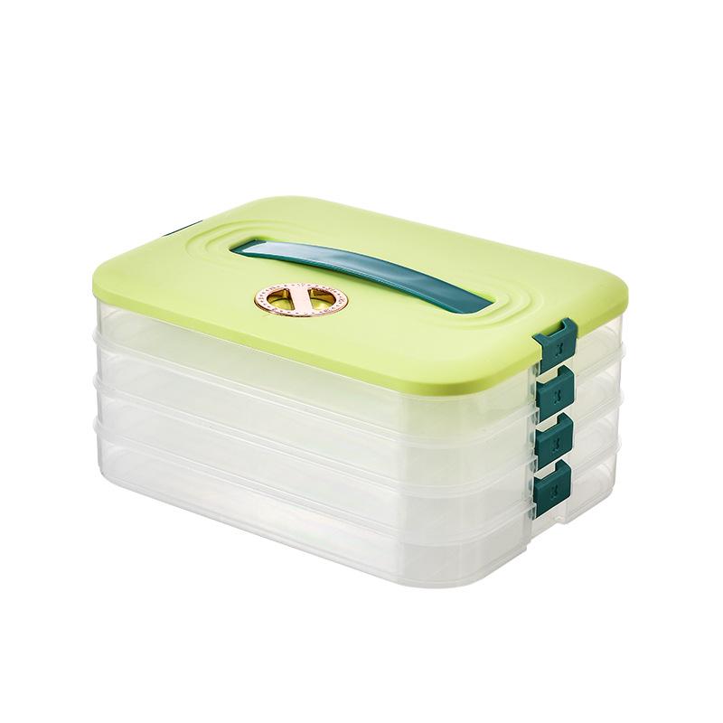 Home Dumpling and Wonton Freezer Box: Multi-layer Transparent Storage for Fresh-Keeping