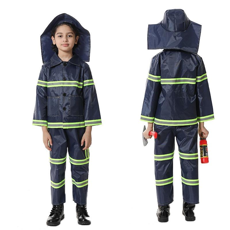 Halloween Fire Suit Children's Day Costume, Police Lawyer Pilot Doctor Worker Children Cosplay Suit