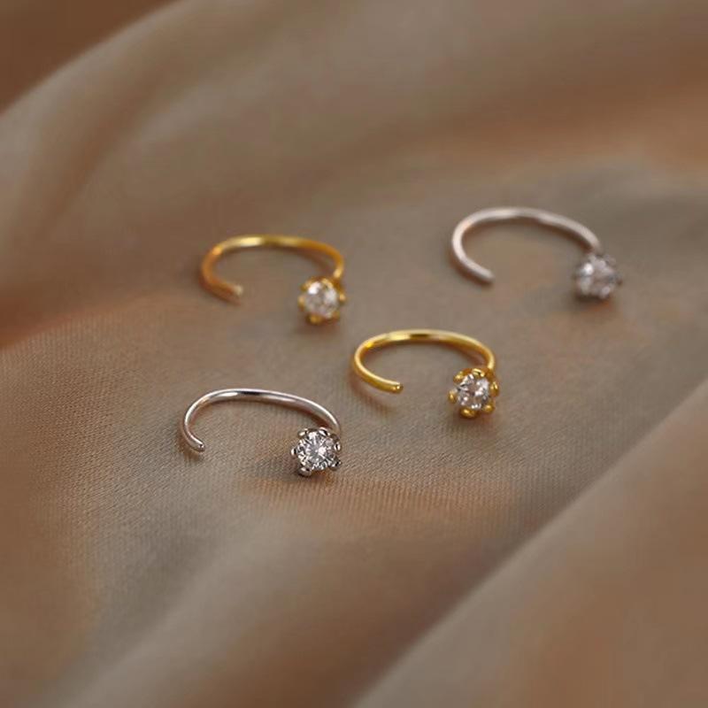 

Simple And Compact Six-Claw Single-Diamond Ear Hook Earrings