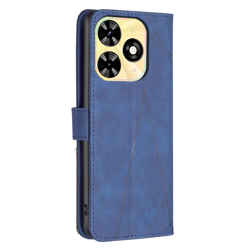 BINFEN COLOR For Infinix Smart 8 4G Phone Cases Wallet Stand Geometry Imprinted Leather Cover