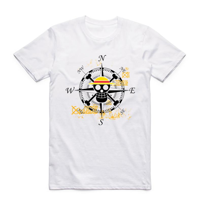 

S XXXL цельная мужская футболка с принтом аниме, летняя повседневная брендовая одежда, футболка Monkey D XXL белый