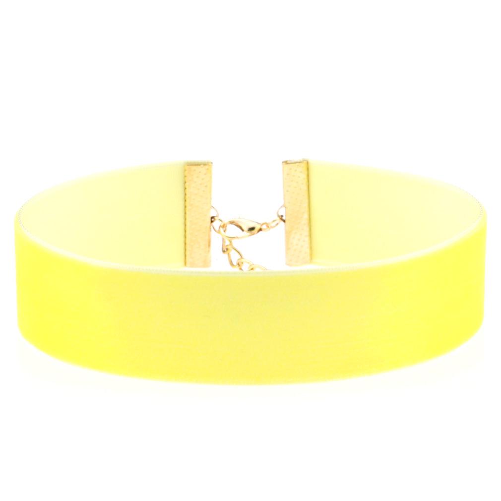 Европейский минималистский ретро-панк-готический бархатный чокер-колье жёлтый