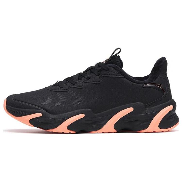 New Anta Keep Moving Cushioned Anti-Slip Wear-Resistant Breathable And Warm Low-Top Running Shoes Women's Black Orange 122245523-3