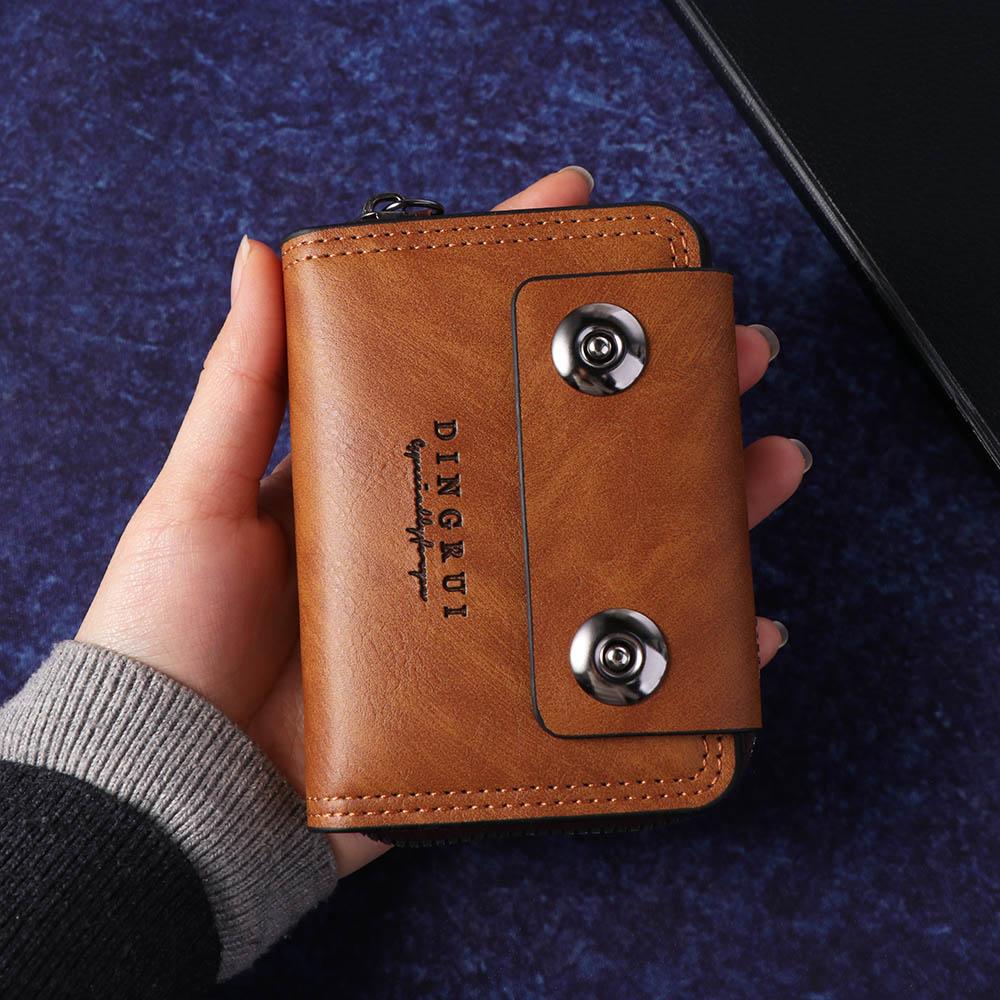 Multifunctional Three Fold Wallet Solid Color Business Clutch Bag Creative Men Card Holder  Men