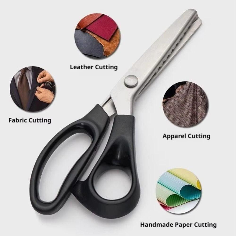 Serrated Edge Zig Zag Scissors Stainless Steel Sewing Shears Pinking Shears Fabric Cutting