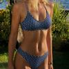 Polka Dot Stripe Print Low Waist Sexy Two Piece Bikini Set Comfortable Versatile