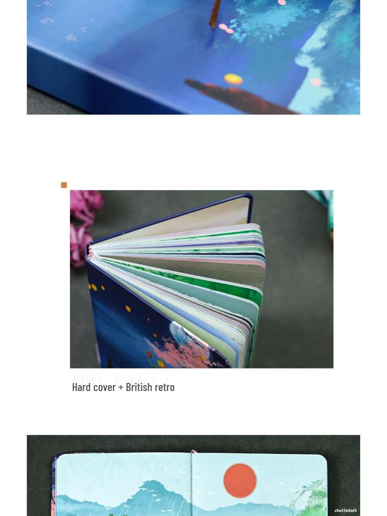 Vintage Korean Style Cute Retro Diary Notebook with Colorful Pages