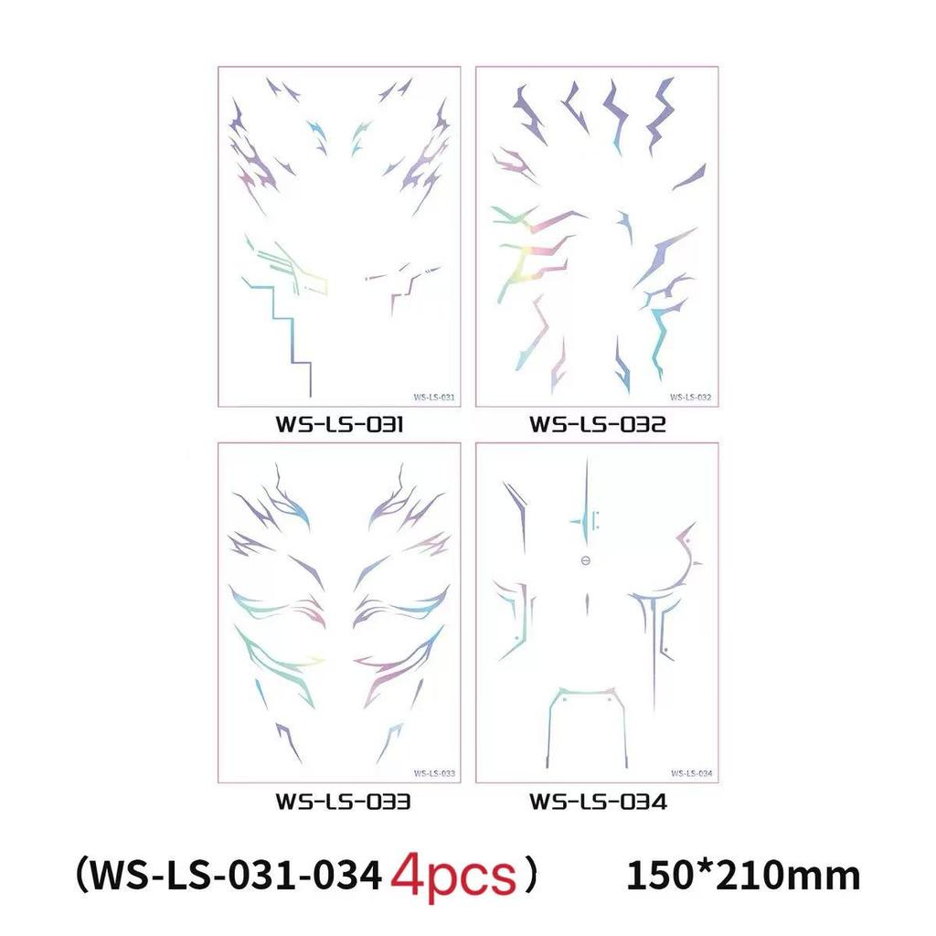 4pcs KPop Demon Hunters Rumi Temporary Tattoos for Women Realistic Fake Disposable Stickers Body Art Decals