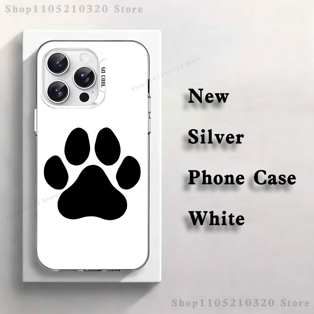 Custodia per Telefono con Impronte di Zampe di Animali Domestici Per iPhone 17,16,15,14,13,12,11,Pro,XS,Max,Plus,Mini,SE4,E bianca Opaca Cover Antiurto