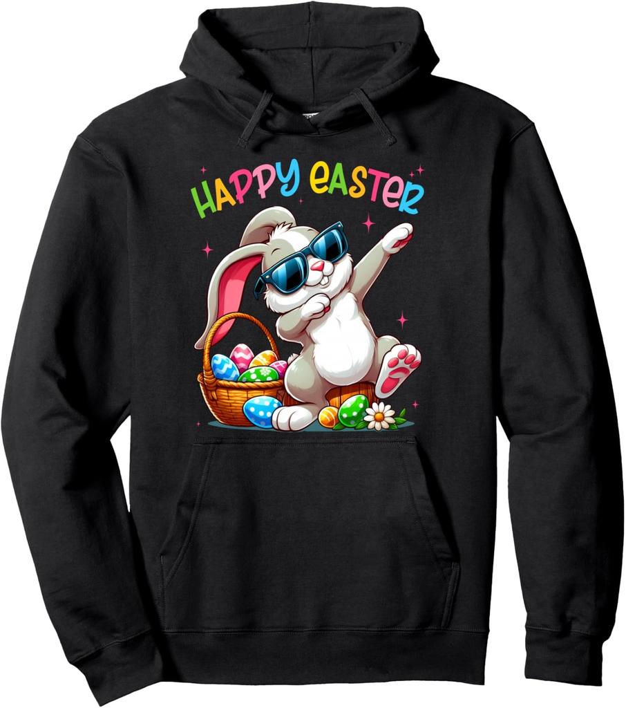 Funny Dabbing Bunny Easter Happy Easter Unisex Hooded Sweatshirt