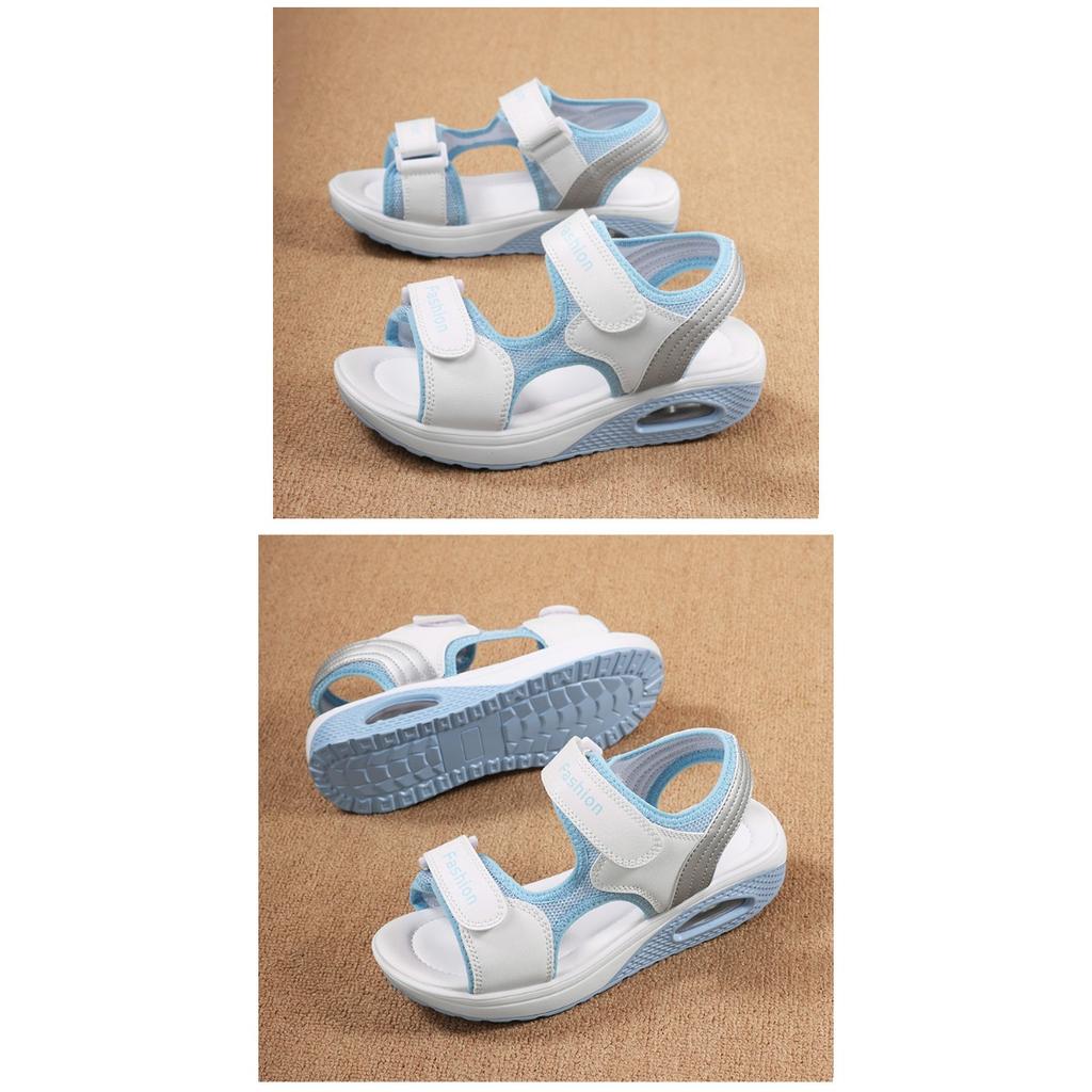 Air Cushioned Sports Sandals, Women's Summer Breathable and Shock-absorbing Fashionable Beach Shoes, Lightweight and Casual Sandals for Outdoor Wear