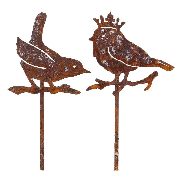 Garden Decors for Outside Metal Rusted Animals Decorative Garden Stakes