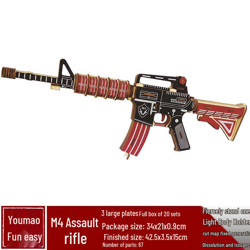 Handmade 3D Wooden Military Tank Model Puzzle for Children