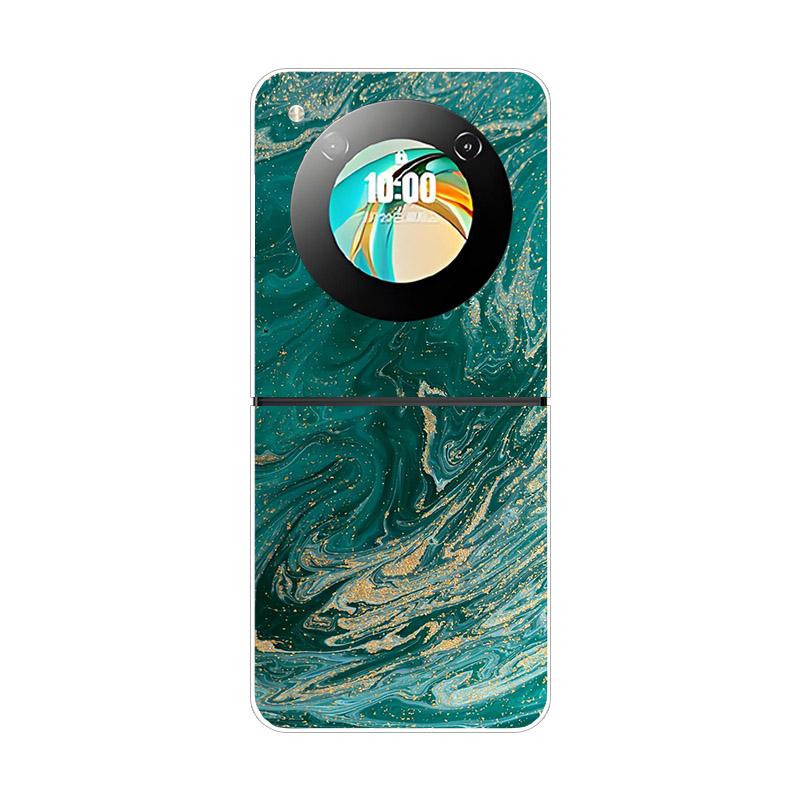 Etui na ZTE Nubia Flip NX724J Modne Malowane Przezroczyste Twarde PC Składane Na ZTE Libero Flip 5G A304ZT Przezroczyste Etui na Telefon Funda