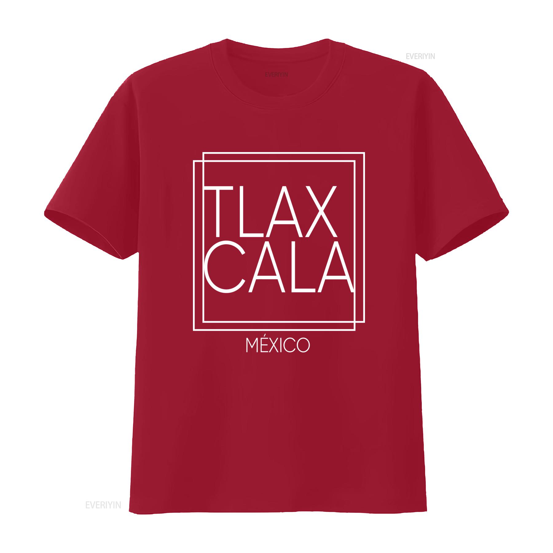 TLAXCALA Mexico Square Modern Minimalist Font T Shirt vintage Washed Soft Versatile graphic Stylish Comfortable Breathable S