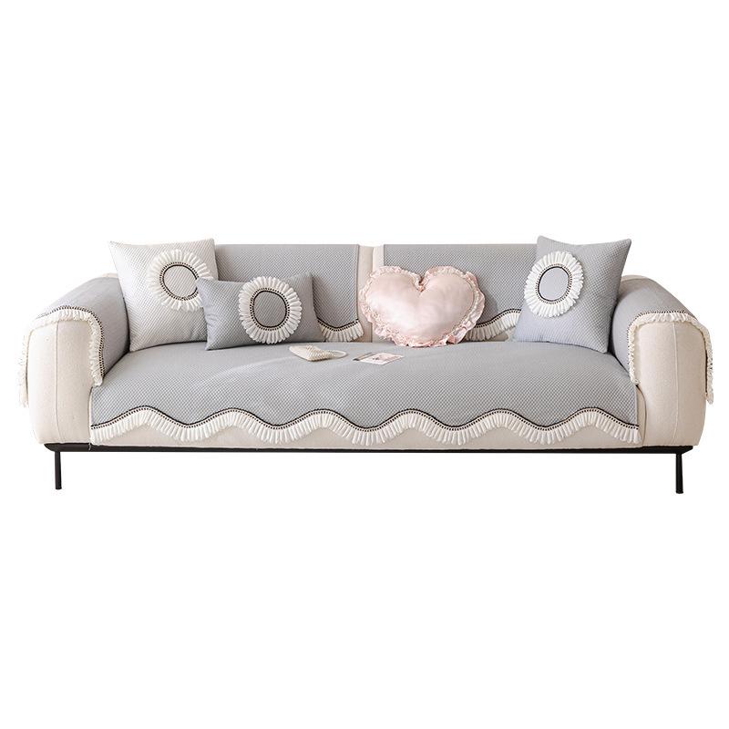 Summer French Special-shaped Sofa Cushion New Cool Feeling Ice Silk High Feeling Summer Seat Cushion Non-slip Cover Cover Cloth