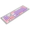 Keyboard Keycaps 107 Key Three Color Translucent Characters Arc Layout Mechanical Keyboard Keycaps Pink Purple White