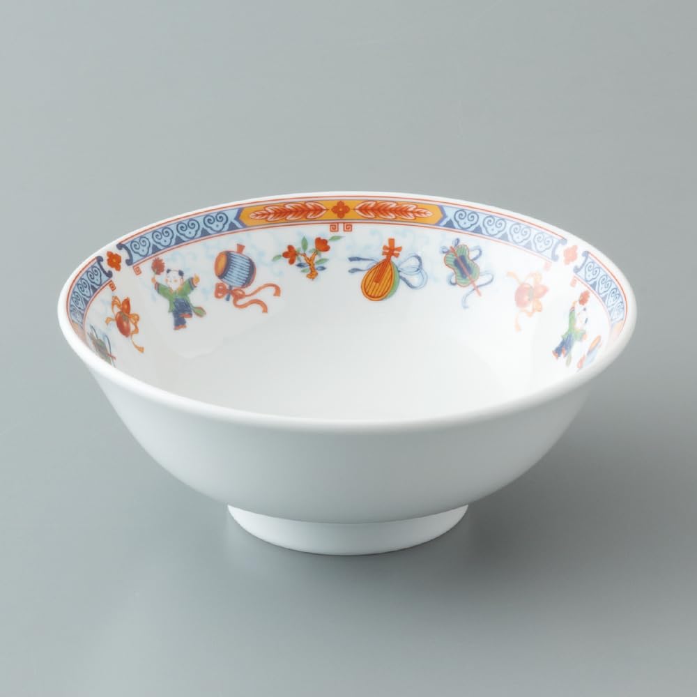 NARUMI Ramen Bowl Karako Cute 20cm Set Set with Spoon Ramen Bowl Noodle Bowl Microwaveable Dishwasher Safe Made In Japan Gift Box Included 2-person