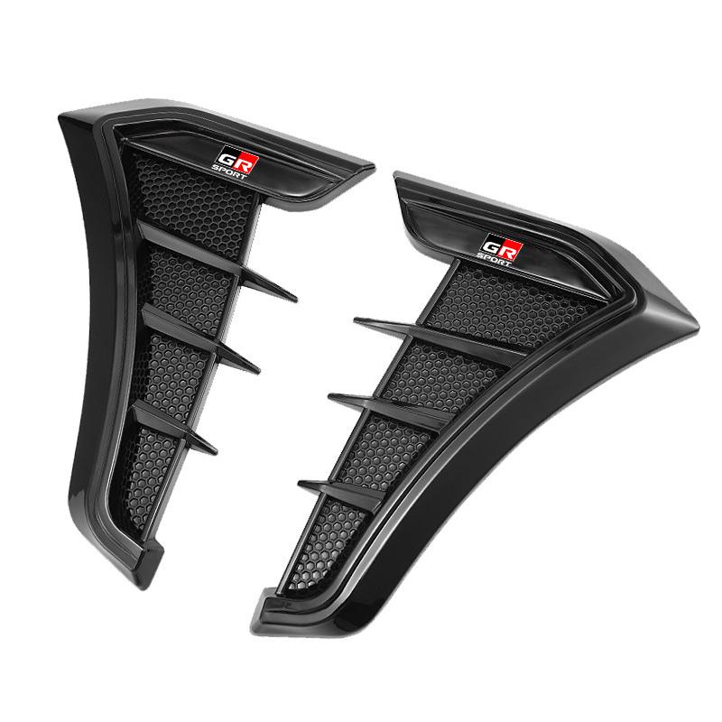 

2Pcs Car Carbon Fiber Black Side Leafboard Flank Fender Stickers Accessories For Toyota GR Sport Gazoo Racing RAV4 C-HR Mirai