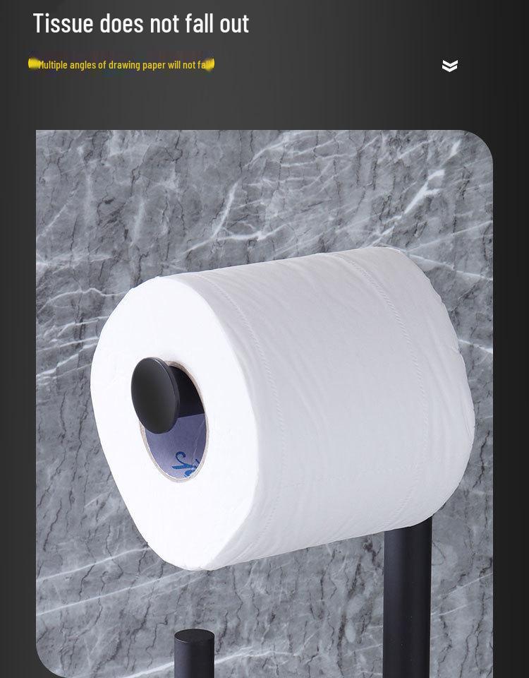 Cross-Border Vertical Bathroom Toilet Paper & Brush Holder - Multifunctional Floor-Standing Roll Organizer