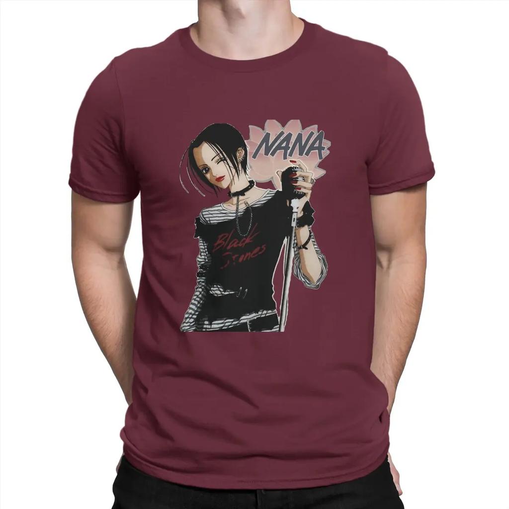 Grils Nana Manga T Shirts for Men Pure Cotton Novelty T-Shirts Crew Neck NANA Osaki Manga Tees Short Sleeve Clothing Summer