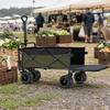 Foldable Outdoor Utility Wagon HeavyDuty with Steel Frame Portable for Picnics,