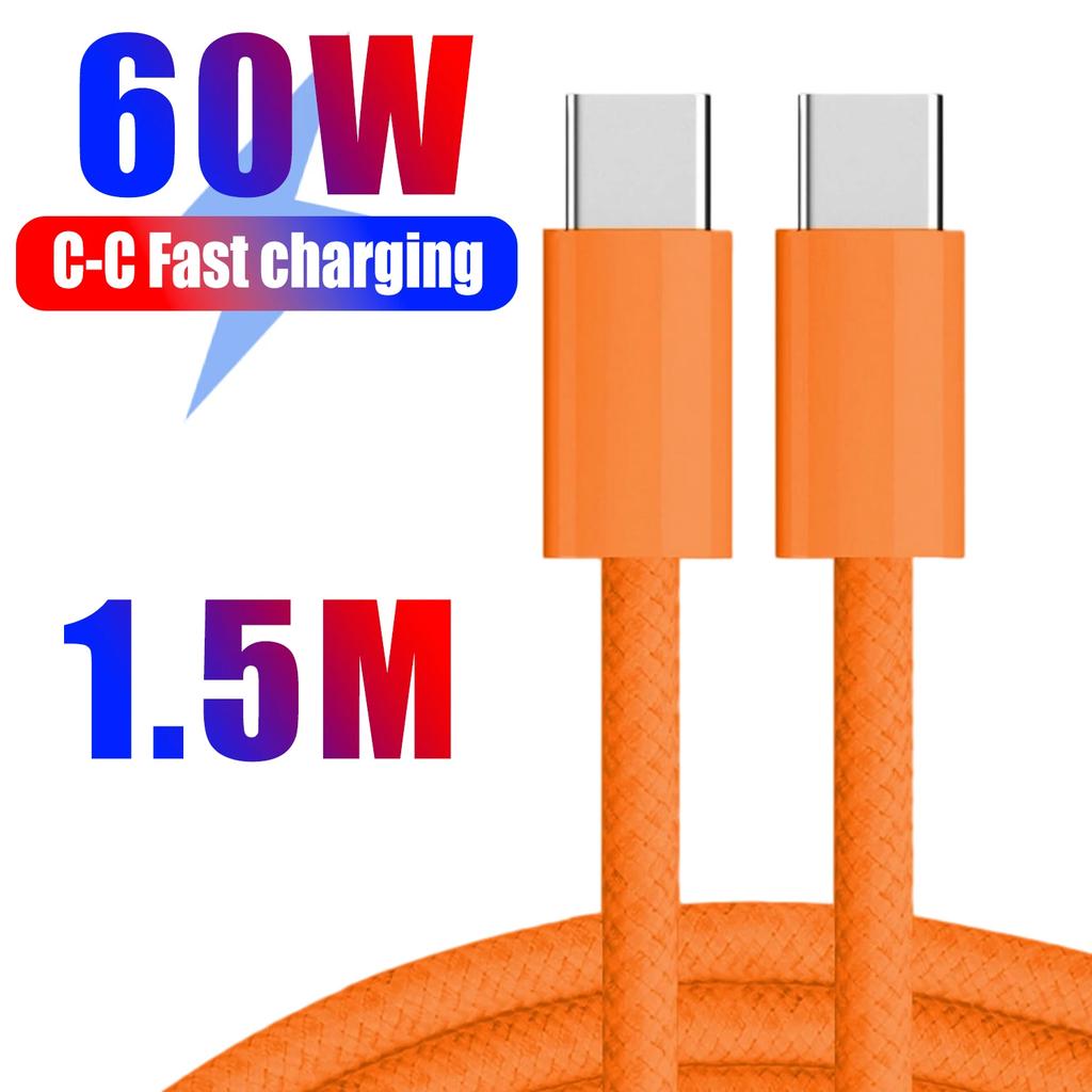 1/2/3m 60W Fast Charging Cable Data Line Type C To Type-C for Iphone 17 Pro Max USBC To C Cable Wire Cord for IPhone 15 16 17