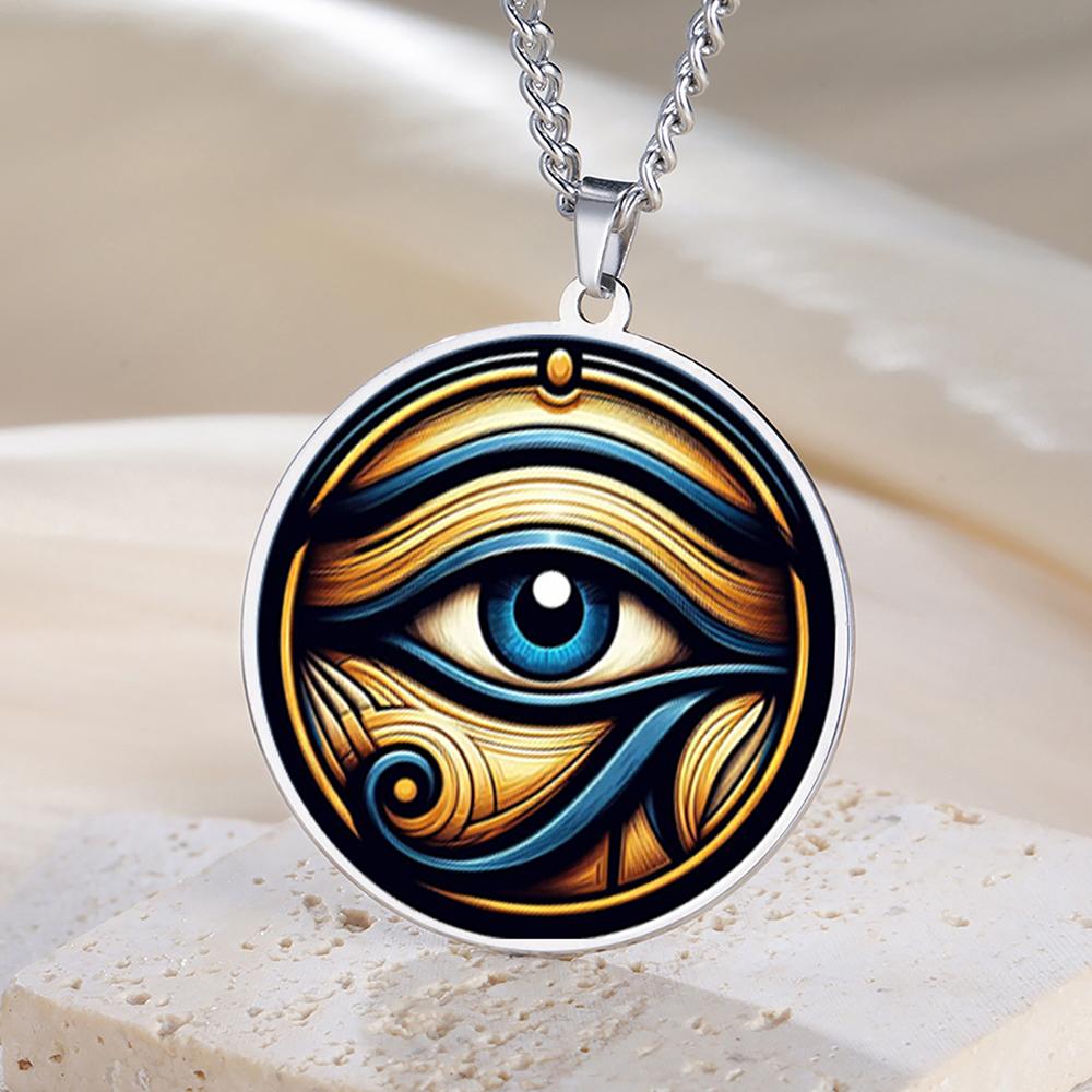Dawapara Ancient Egyptian Mythical Symbol Eye of Horus Necklace Healing Protection Talisman Stainless Steel Jewelry