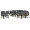VidaXL Salon de jardin 11 pcs avec coussins anthracite résine tressée, ensemble de salon, ensemble de salon d'extérieur, 3186807