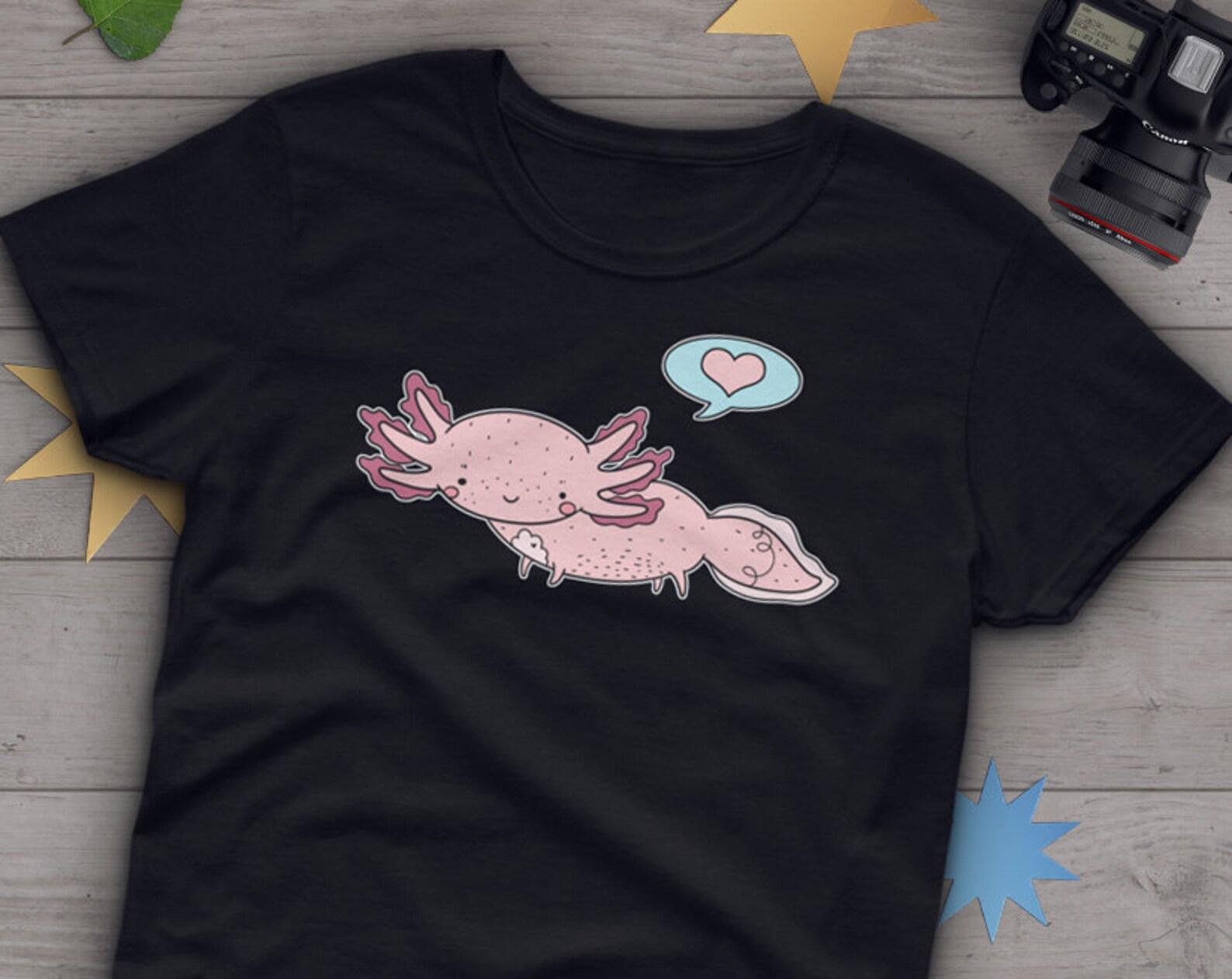Axolotl Shirt,  , Axolotl Lover Gift, Cute Mexican Walking Fish T-shirt, Axolotl Lover Tshirt, Pet Graphic Tee, Navy, Pink, Blue Top 110