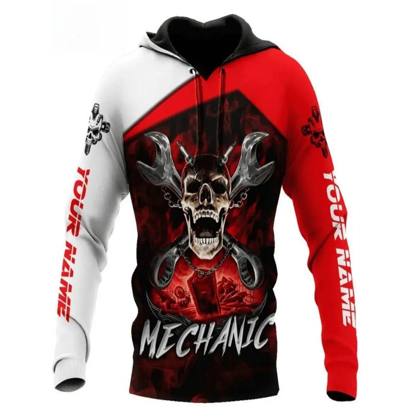 

Худи с рисунком черепа ужаса механика мода новинка в толстовках и свитшотах для мужчин одежда повседневные пуловеры Ropa Hombre Y2k топы