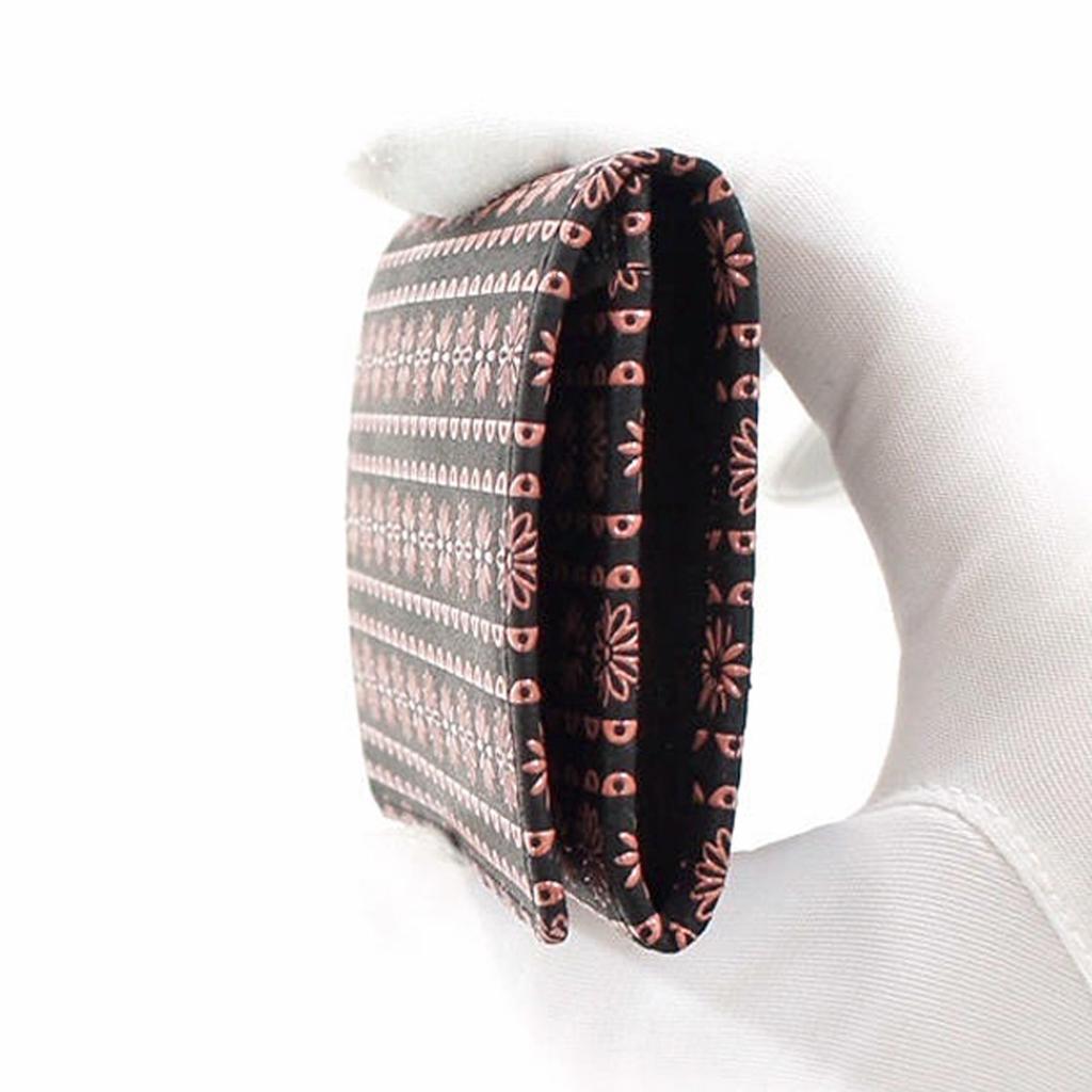 Inden Business Card Holder Large Capacity Deerskin Black X Pink Lacquer Tyrolean Tape Pattern [Indenya] 2501-51-159