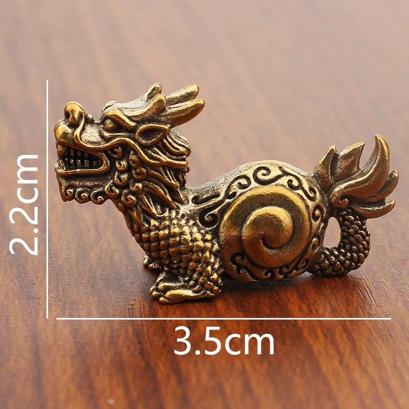 Messing Miniatur Drache Neun Söhne Anhänger Desktop Antik Drache Chinesischer Stil Ornament Handwerk Sammlung Heimdekor 2025 Neu