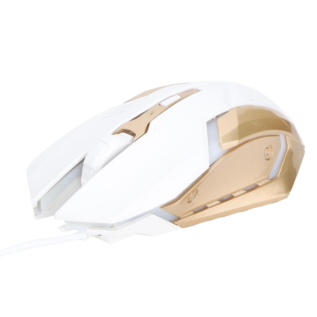 Kabelgebundene Gaming-Maus Ergonomisch Atmendes Licht RGB-Hintergrundbeleuchtung Mechanische Mäuse für PC Notebook LaptopWeiß