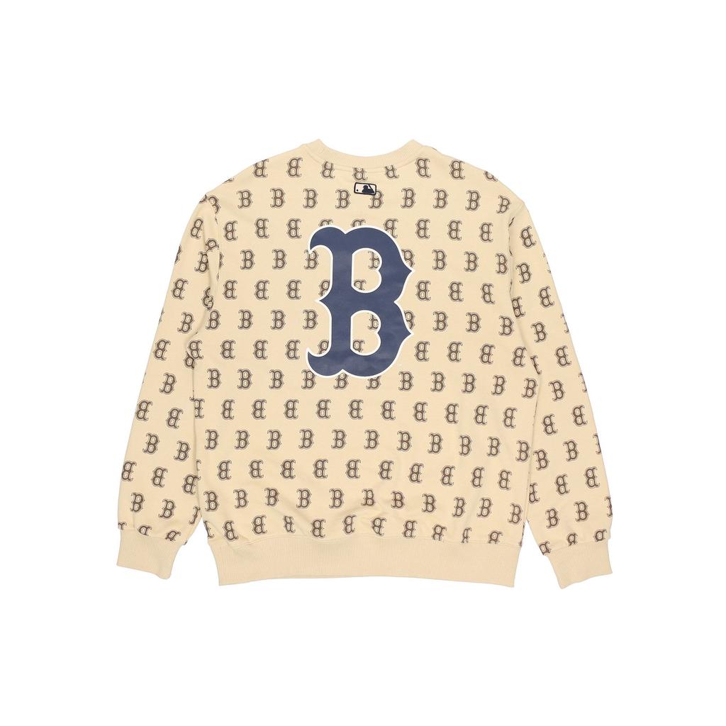 MLB Sweatshirts Unisex Beige Crew Neck Moderate Regular 3AMTM0614-43BGS