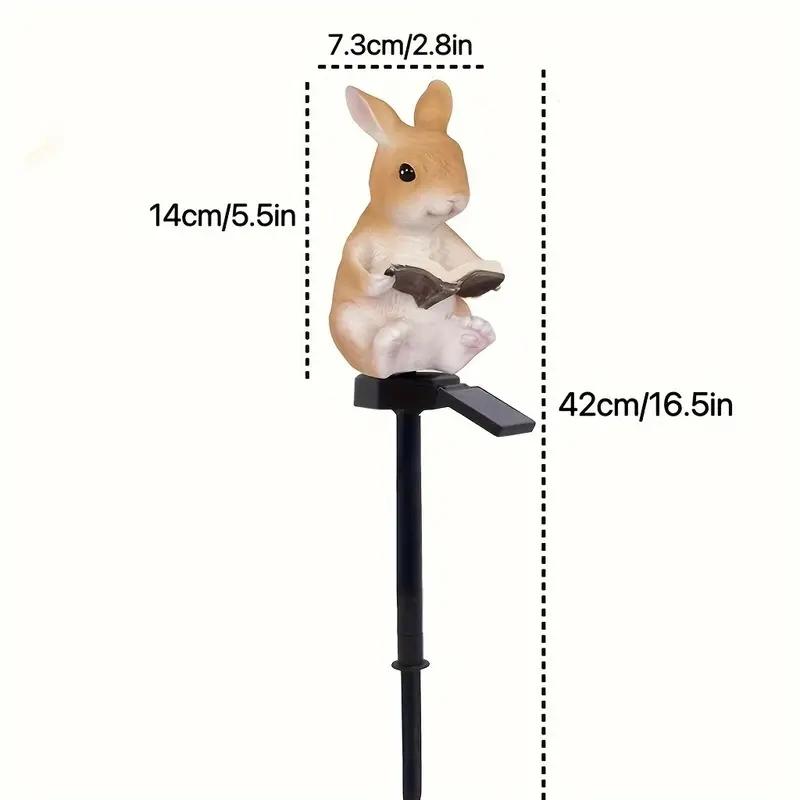 

Садовый светильник в виде кролика на солнечной батарее, светодиодный, из полимерной смолы