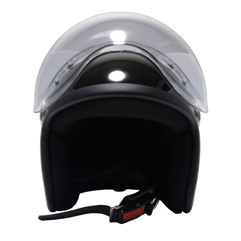 Motorcycle Jet Helmet with Bubble Shield as Standard SG Mark Free [B&B] Equipment, Compliant, Black, Size, BB-004
