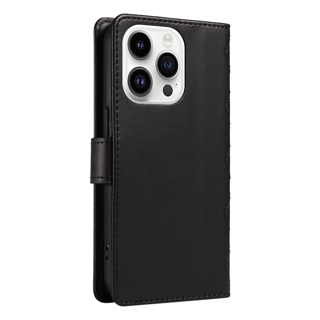 For iPhone 14 Pro Crossbody Case Rhombus Leather Stand Flip Protective Cover