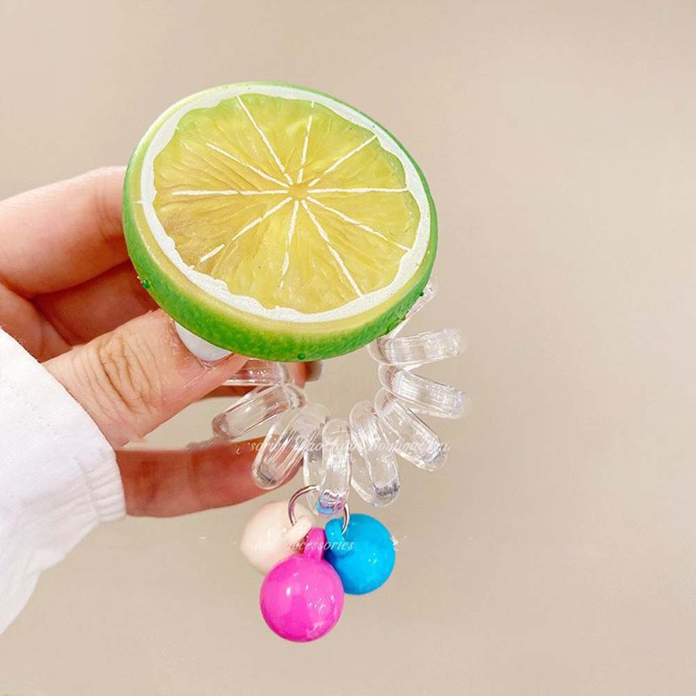 Fruit Lemon Shape Summer Hair Scrunchies Telephone Wire Hair Rope Fruit Hair Ring Children