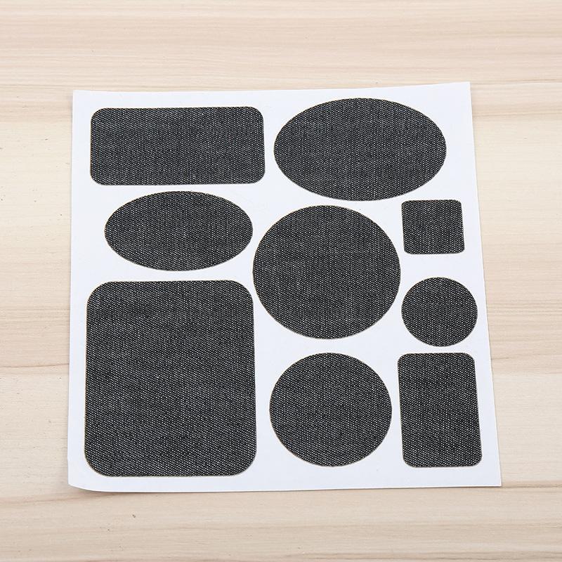 Self-adhesive Denim Patches For Clothes DIY Stripes Iron On Appliques Jeans Pants Knee Clothing Stickers Elbow Badge Jeans Patch чёрный