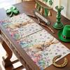 Easter Bunny Egg Floral Placemats Holiday Party Decor Spring Flowers Leaf Plants Dining Table Mats Place Mats Easter Decorations