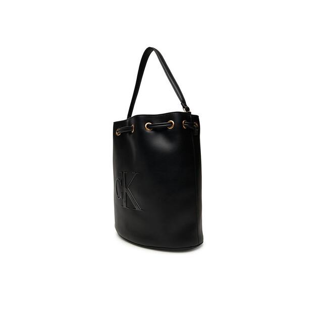 Handbag Calvin Klein Bold Ck Large Bucket Bag LV04F3232G Black