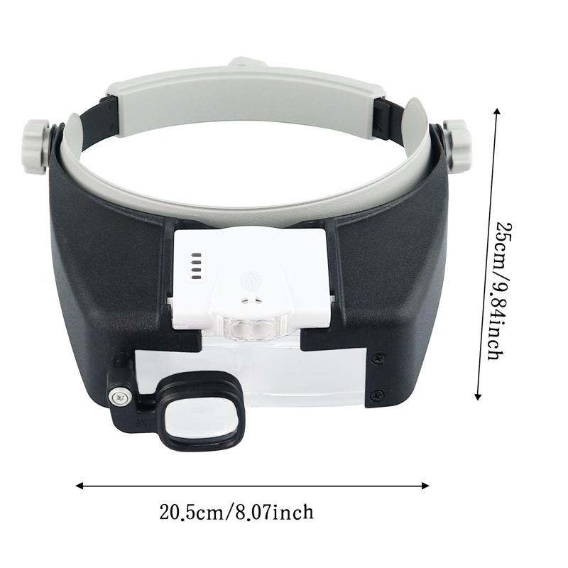 1,5x 6x 8x Beleuchtete Stirnbandlupe Wiederaufladbare Dritte Hand Helm Lupe Lupa F Lesen von Büchern Schweißen Reparatur
