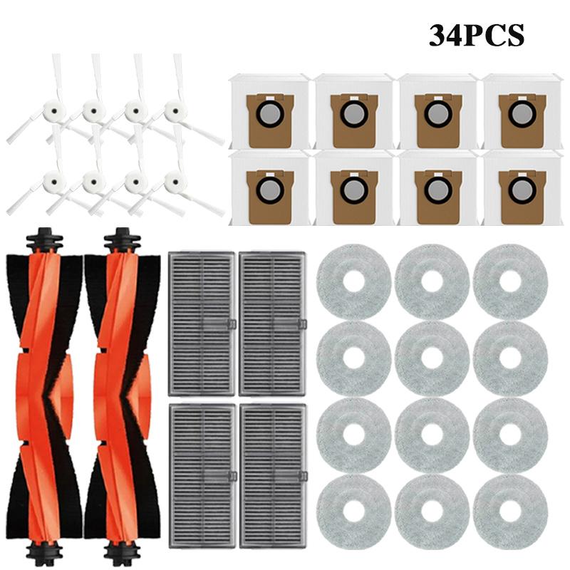 For Xiaomi Mijia M40 D110CN Robot Vacuum Spare Parts Main Side Brush Hepa Filter Mop Cloth Dust Bag Accessories Replacement