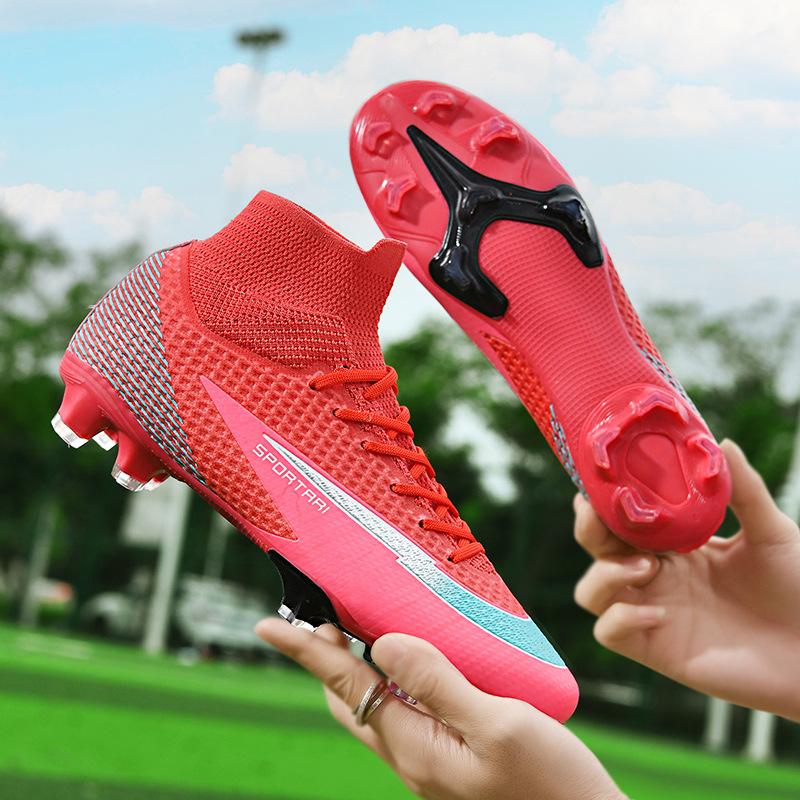 New High-Top Football Shoes, Youth Anti-Skid Competition Sports Shoes, Professional Training, Student Spike Shoes