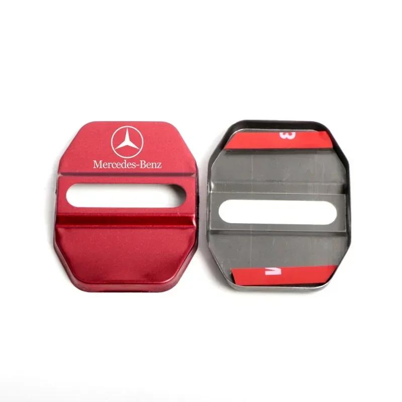 DQY2   4PCS Car Styling Car Door Lock Covers stikcer Case for Mercedes Benz New B/C/E Class A Class C200L GLC GLK CLA GLA Accessories