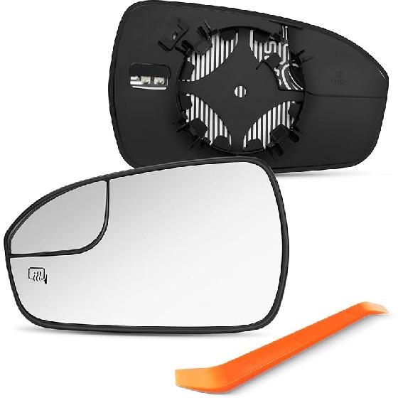 Passenger Side Mirror Replacement For Ford Fusion 2013 2014 2015 2016 2017 2018  , Right Side Exterior Mirror Glass, Heated, Chrome Convex Mirror